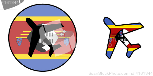 Image of Nation flag - Airplane isolated - Swaziland