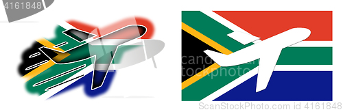 Image of Nation flag - Airplane isolated - South Africa