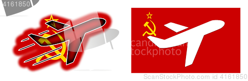 Image of Nation flag - Airplane isolated - USSR