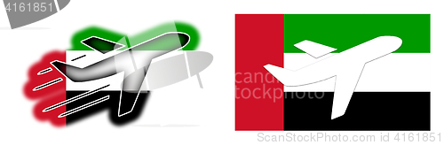 Image of Nation flag - Airplane isolated - United Arab Emirates