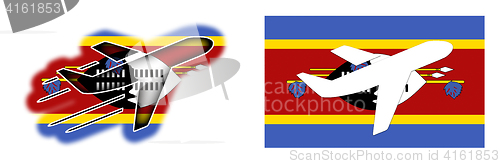 Image of Nation flag - Airplane isolated - Swaziland