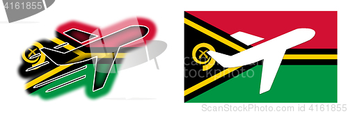Image of Nation flag - Airplane isolated - Vanuatu