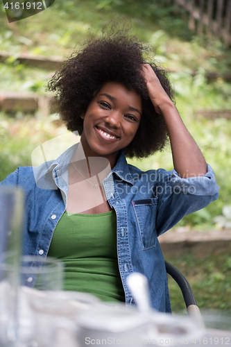 Image of Portrait of Beautiful happy African-American girl