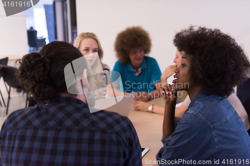 Image of Multiethnic startup business team on meeting