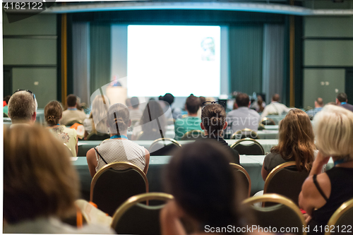 Image of Audience in lecture hall on scientific conference.