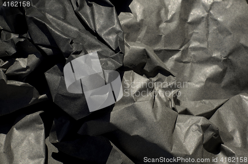 Image of Crumpled Up Thick Black Paper 