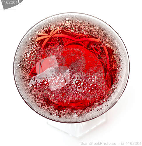 Image of glass of red champagne