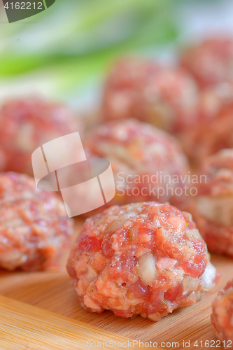 Image of Raw Uncooked Meatballs