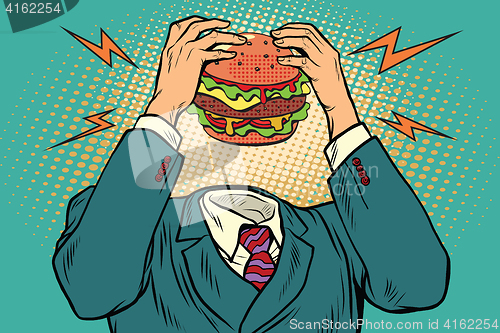 Image of Hunger Burger instead of a head