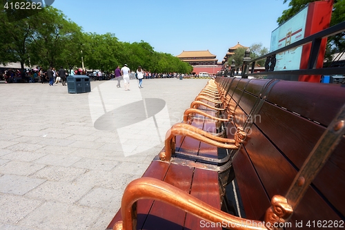 Image of Comfortable seats made out of wood