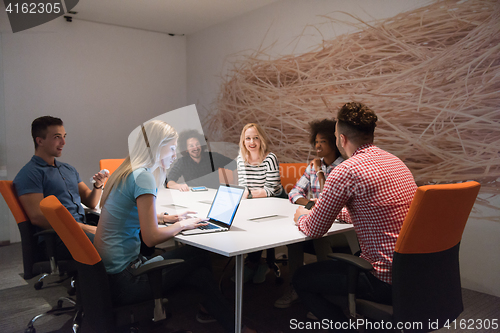 Image of Multiethnic startup business team on meeting