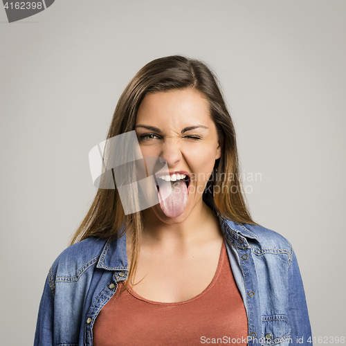 Image of Woman with tongue out