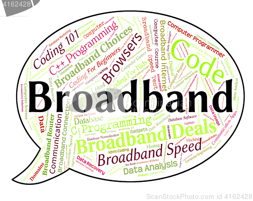 Image of Broadband Word Represents World Wide Web And Communication