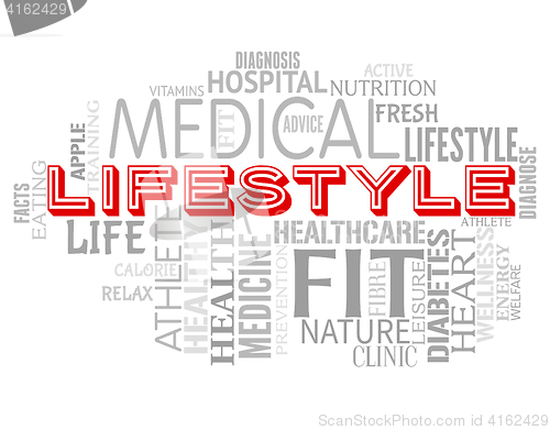 Image of Lifestyle Words Means Way Interests And Healthy