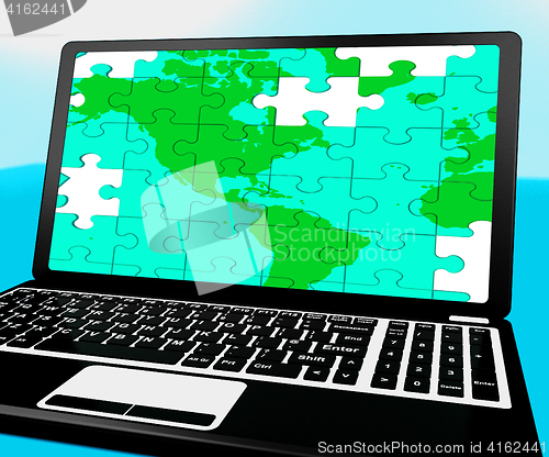 Image of Map Of America On Notebook Showing American Geography