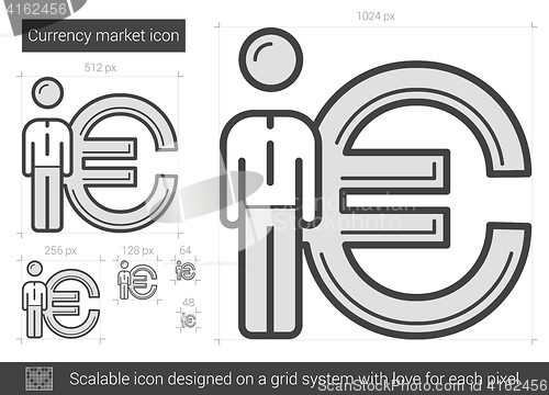 Image of Currency market line icon.