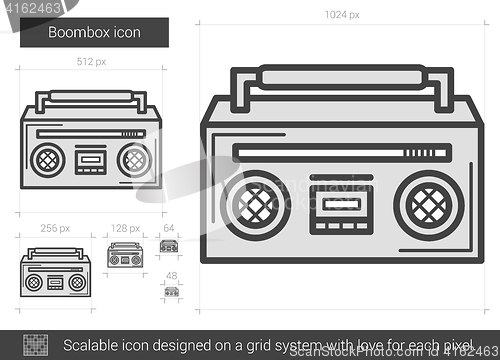 Image of Boombox line icon.