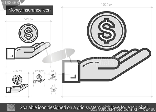 Image of Money insurance line icon.