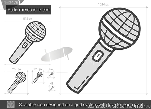 Image of Radio microphone line icon.