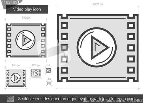 Image of Video play line icon.