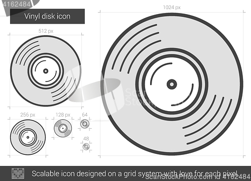 Image of Vinyl disk line icon.
