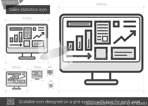 Image of Sales statistics line icon.