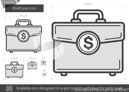 Image of Briefcase line icon.