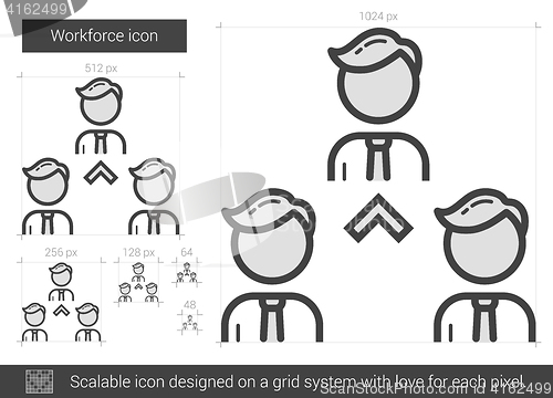 Image of Workforce line icon.