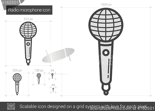 Image of Radio microphone line icon.