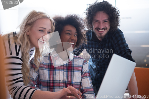 Image of Multiethnic startup business team on meeting