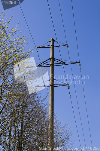 Image of High voltage line on sky