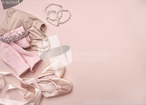 Image of Vintage still Life with roses and Ballet Shoes