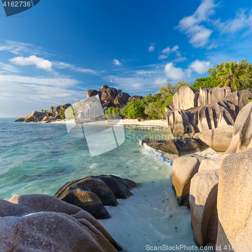 Image of Beautiful Anse Source d\'Argent tropical beach, La Digue island, Seychelles.