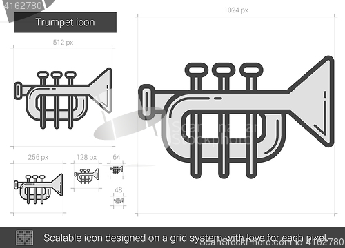 Image of Trumpet line icon.