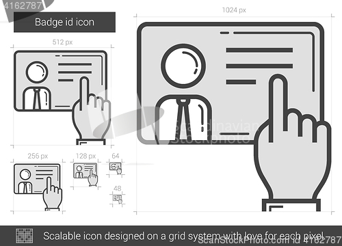 Image of Badge id line icon.