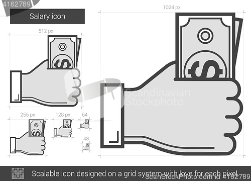 Image of Salary line icon.