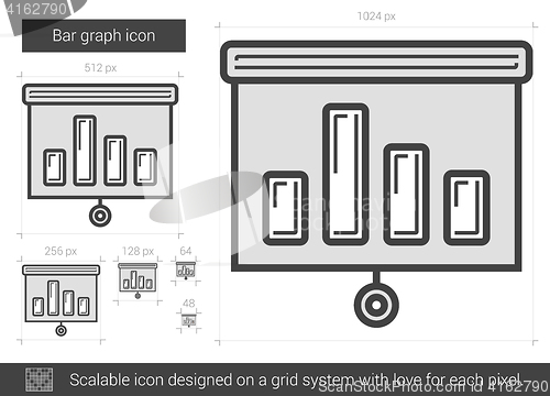 Image of Bar graph line icon.