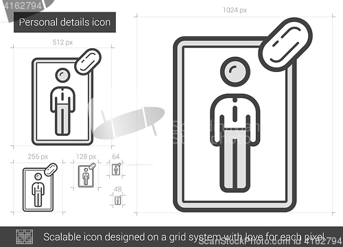 Image of Personal details line icon.