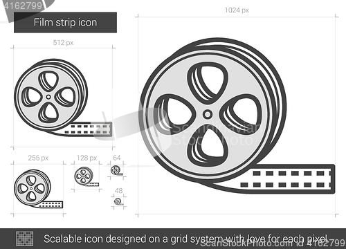 Image of Film strip line icon.