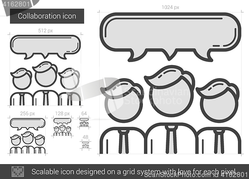 Image of Collaboration line icon.