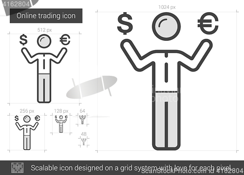 Image of Online trading line icon.