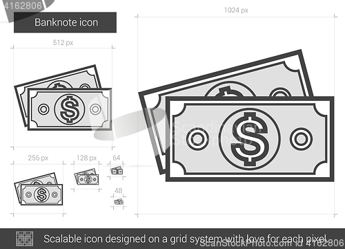 Image of Banknote line icon.