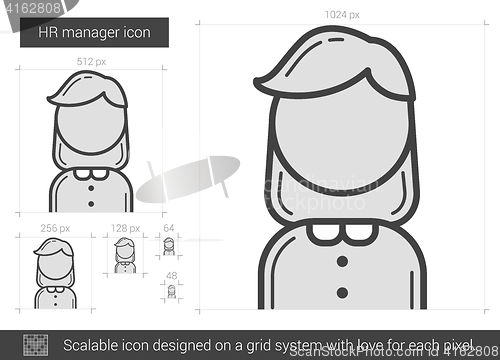 Image of HR manager line icon.