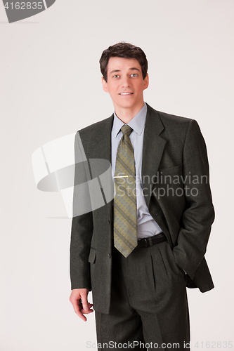 Image of Young Emotional Man In A Business Suit