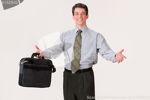 Image of Young Emotional Man In A Business Suit