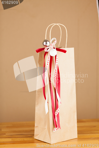 Image of Gift bag with Merry Christmas ribbon