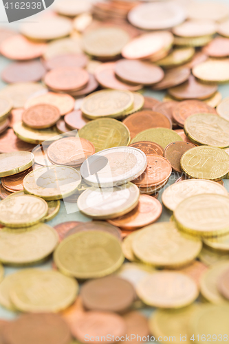 Image of Heap of assorted Euro coins