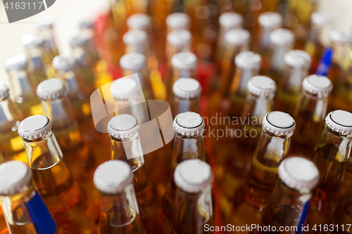 Image of close up of bottles at liquor store