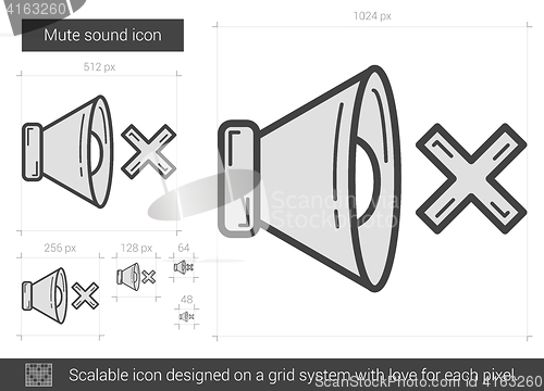 Image of Mute sound line icon.