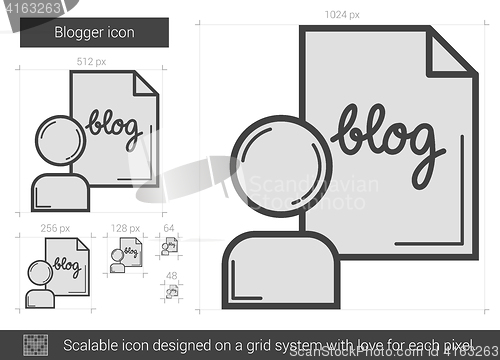 Image of Blogger line icon.